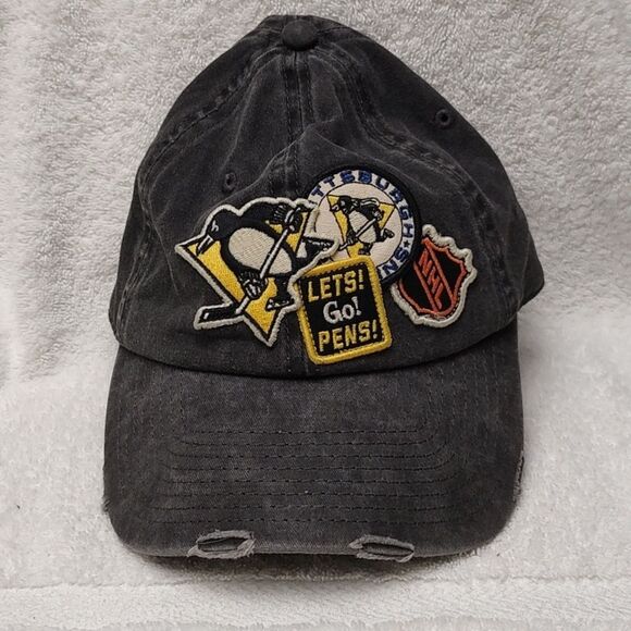 American Needle Pittsburgh Penguins Patches Sliderback Hat - New - Picture 1 of 10